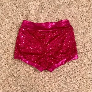 Sequin Hot Pink Dance Shorts